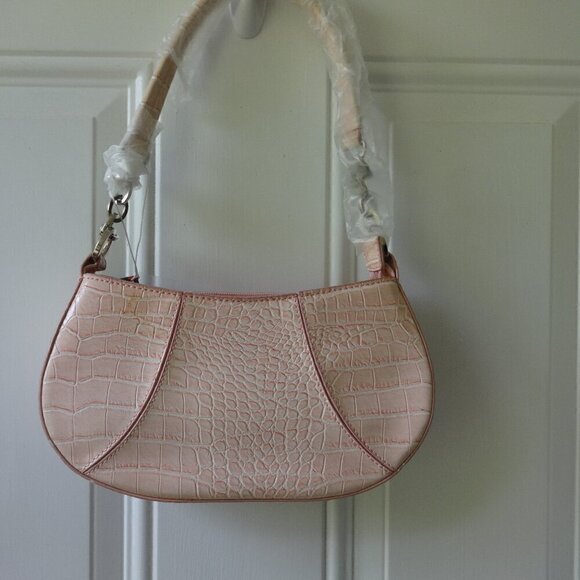 Candice ( LA)  light pink shoulder bag new with tags snake skin design stands up - Picture 1 of 13